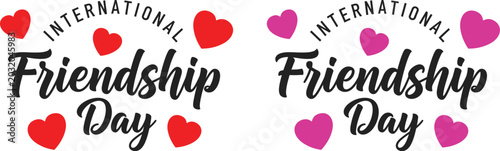 Foto International friendship day celebrations with heartfelt symbols