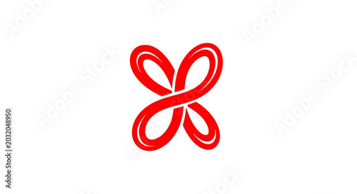 Obraz na płótnie Red Butterfly Shaped Symbol Icon.