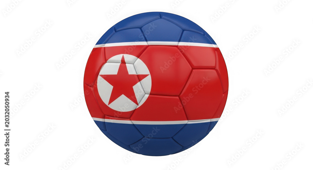 Naklejka premium Soccer ball with north korea flag design isolated on transparent background