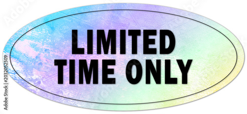 Limited Time Only Holographic Sale Sticker with Pastel Gradient