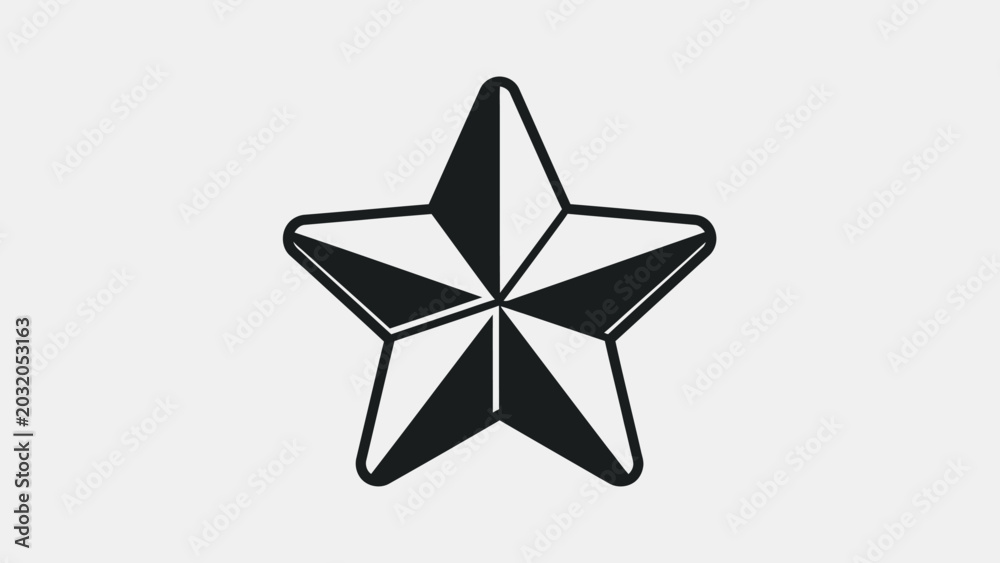 Obraz premium Minimalist Black Five Pointed Star Icon