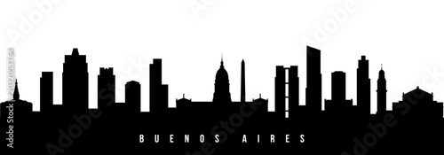 Vector silhouette illustration of Buenos Aires urban skyline. Modern minimalist cityscape graphic, perfect for travel, banners or backgrounds.
