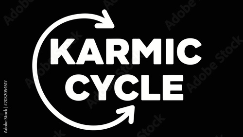Obraz na płótnie Karmic Cycle Typography with Circular Arrow Design
