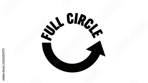 Photos Full Circle Text with Circular Arrow Icon