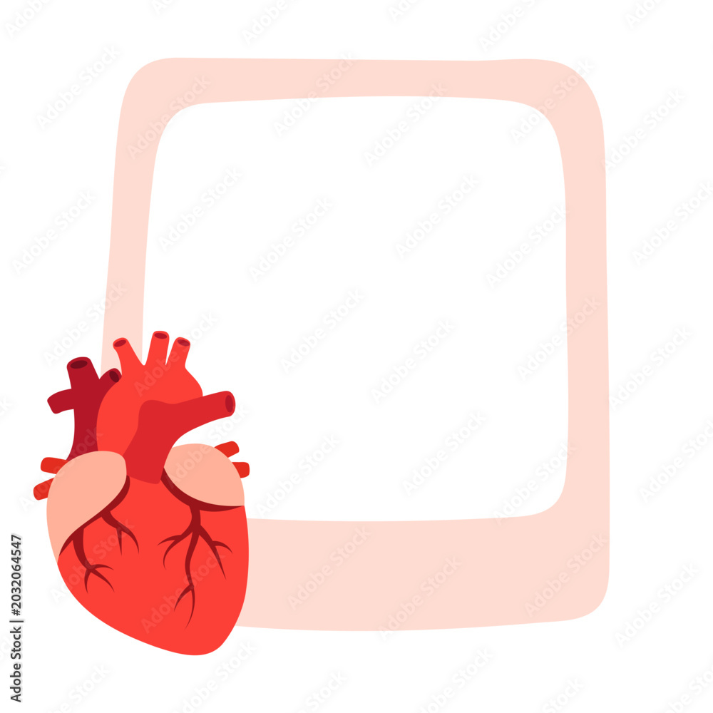 Obraz premium Stylized human heart for World Heart Day isolated on transparent background