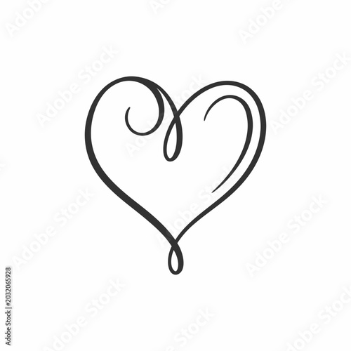 фотографія A minimalist hand-drawn heart design.