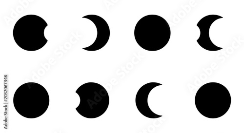 Photos Moon Phases Vector Icons, Celestial Cycle Icons, Cosmic Orbit Icons, Space Icons