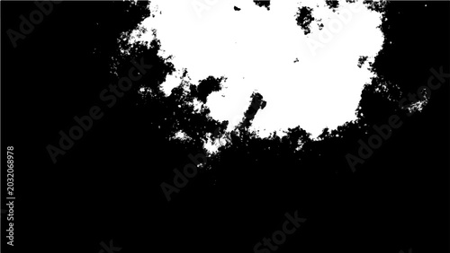 Bild auf Leinwand Abstract white cloud formation on a deep black background, evoking a sense of my