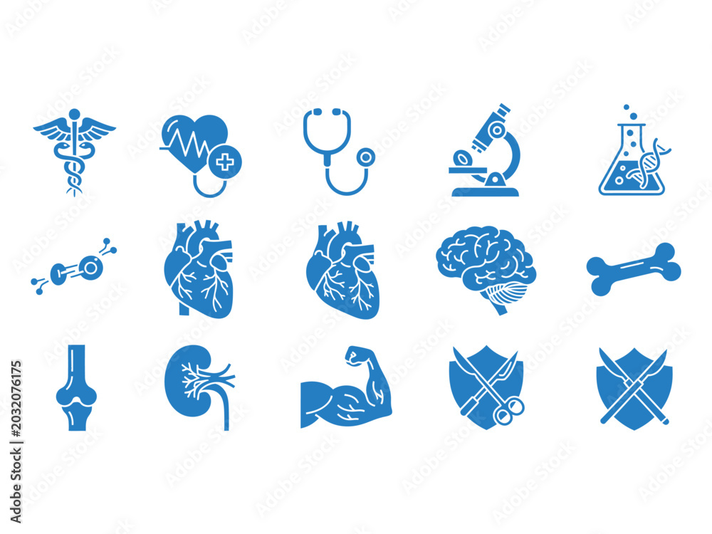 Fototapeta premium Medical and healthcare icons set