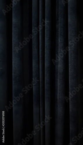Dark theater curtain fabric creating dramatic background folds