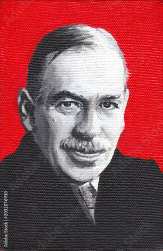 Konstfotografi John Maynard Keynes Acrylic Portrait Illustration