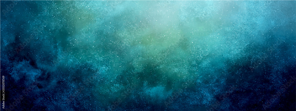 Fototapeta premium Abstract dark blue and teal textured background with light blue fog and dark blue underwater effect.