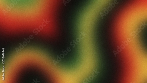 Bild auf Leinwand Vibrant Juneteenth abstract with flowing organic shapes in red green and yellow