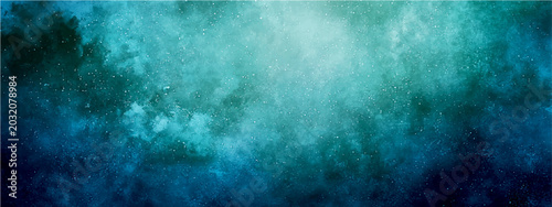 Fotografie Dark teal and blue abstract textured background with bright turquoise streaks and dramatic cloud-like formations creating a moody and atmospheric effect, perfect for creative designs