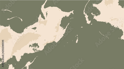Foto Abstract map of the Bering Strait between Russia and Alaska minimalist geographic background vector