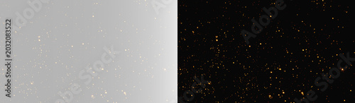 Foto Realistic gold sparkles glitter texture set, atmospheric glowing magic dust part