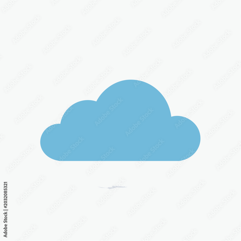 Obraz premium Simple Blue Cloud Icon