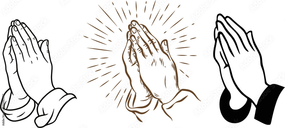 Fototapeta premium symbol of hands praying vector