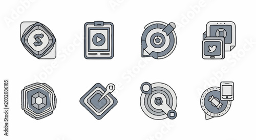 Photos Collection of various media icons.