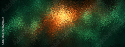Bild auf Leinwand Abstract textured background with deep green and orange hues, evoking cosmic or bioluminescent wonder, creating an atmospheric and mysterious visual