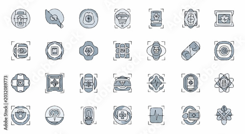Tableau sur toile Collection of various icons and symbols.