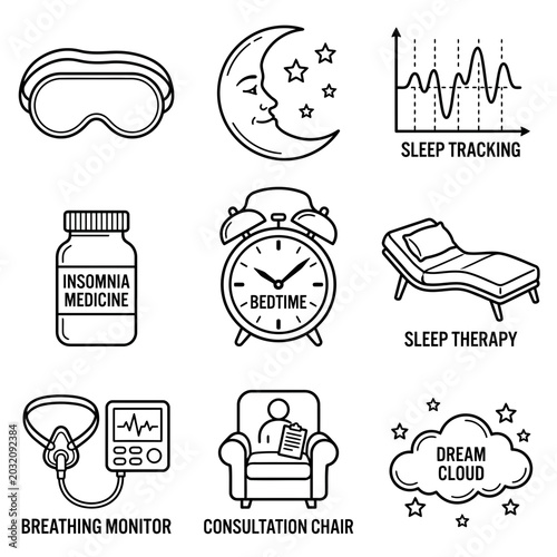 Photos Sleep and Insomnia Medicine Concept.