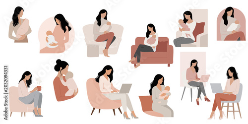 Minimal working mother icons
