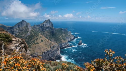 Impressive vista of Cape of Good Hope at Cape Peninsula, Cape Town, South Africa.