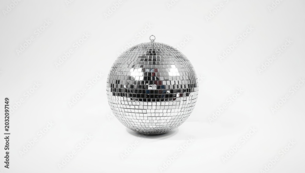Fototapeta premium Isolated disco ball on white. Reflective sphere. Nightclub party concept.