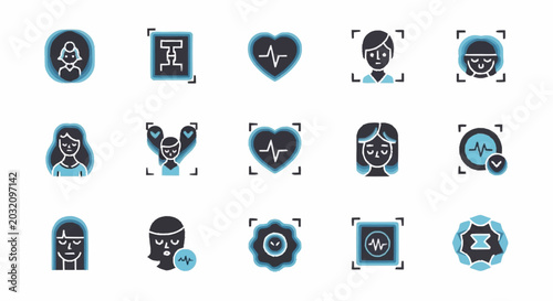 Tableau sur toile Medical Healthcare Icons Symbols.