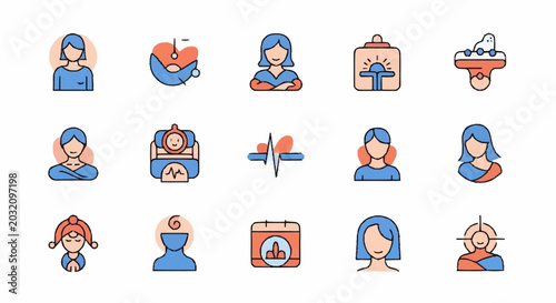 Illustrations of people in various positions.