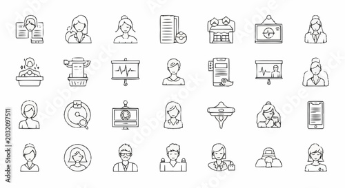 Business people icons and symbols.