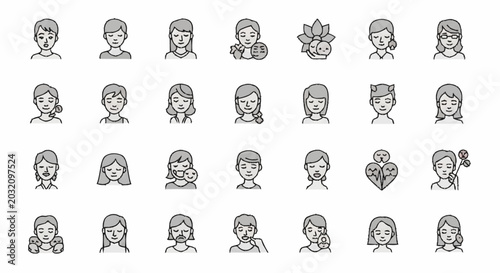 Foto Diverse group of peoples faces.