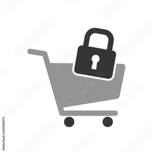 Secure Shopping Cart Icon: Online Privacy and Security