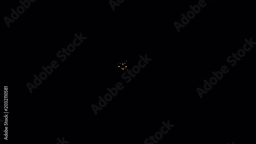 Twisting fireworks with colorful sparks on a black background. Stock animation of artistic fireworks in 4K with alpha channel.