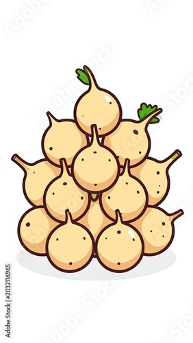 Pile of fresh potatoes on white.