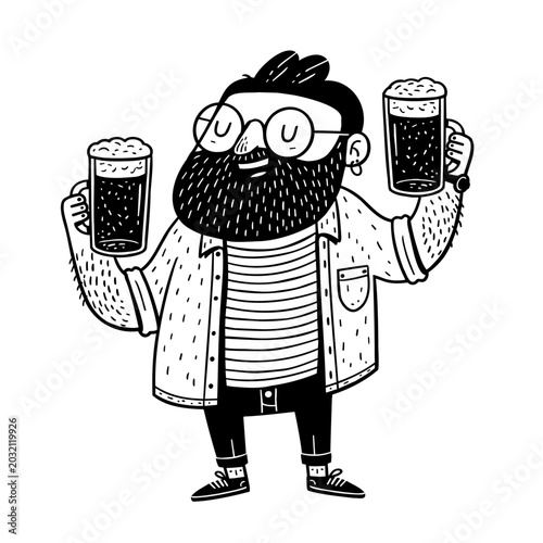 happy man with beer