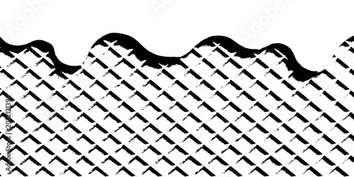 Fotografía Wrought iron fence and gate crossword puzzle vector illustration with black and