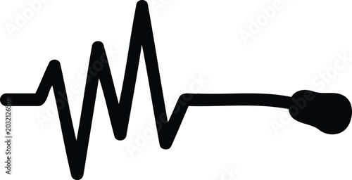 Tableau sur toile ECG heartbeat pulse line graph signal icon symbol  medical health monitor illust