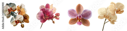 Orchid flower blossom petal botanical tropical pink beige orange white orchid flower blossom petal botanical tropical pink beige orange white elegant arrangement on transparent background