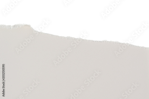 Trozo de papel blanco rasgado