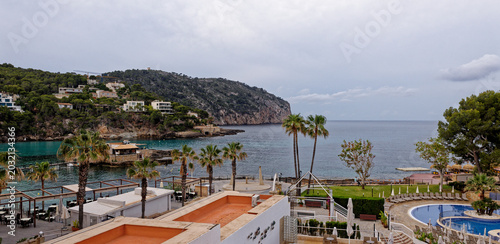 Porto Cristo harbor, Majorca - Mediterranean coastal scene - Travel Destination Spain