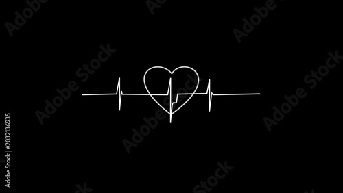 Tableau sur toile white heartbeat line icon