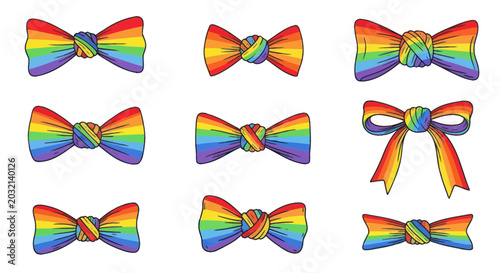 Canvastavla Rainbow Bow Tie Collection - Pride Symbols and Accessories