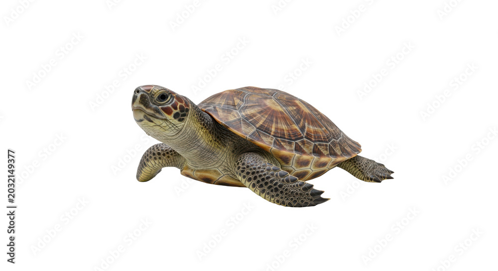 Obraz premium Turtle on white background, isolated PNG reptile
