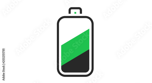 Battery Icon Showing Partial Charge Level.