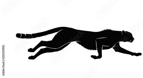 Silhouette of a Cheetah in Full Stride.