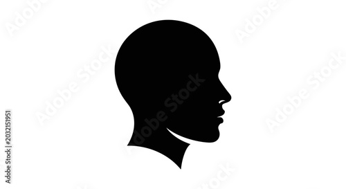 Silhouette of a Human Head in Profile View 1.