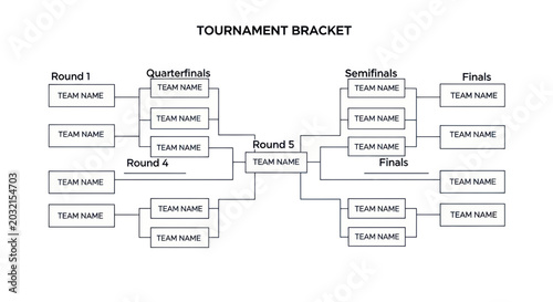 Foto Tournament bracket chart diagram layout.