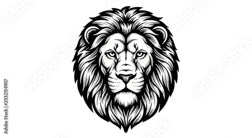 Foto Detailed illustration of a lions face.